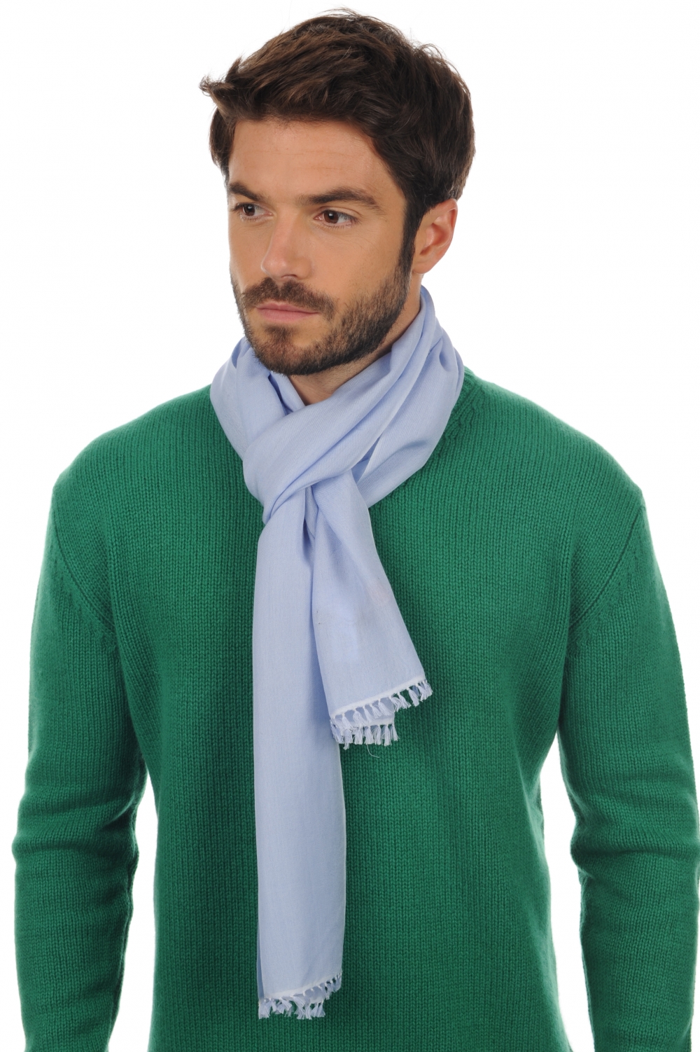 Cashmere & Silk accessories scarf mufflers scarva blue sky 170x25cm